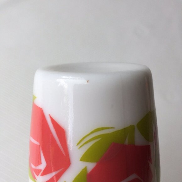 Milk Glass Bud Vase Narrow Pitcher Handle Rose Floral Flower 7" White Vintage - Picture 12 of 12